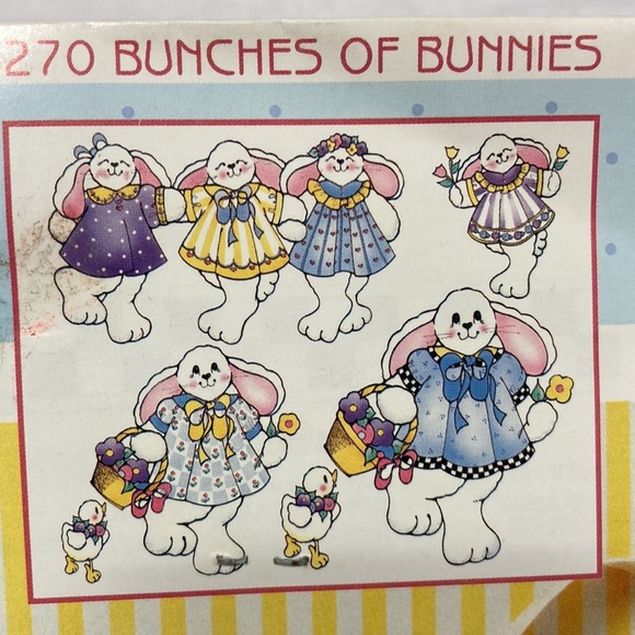 Daisy Kingdom Bunches of Bunnies Fabric Applique 6270 From 1990s Iron On - Picture 3 of 6